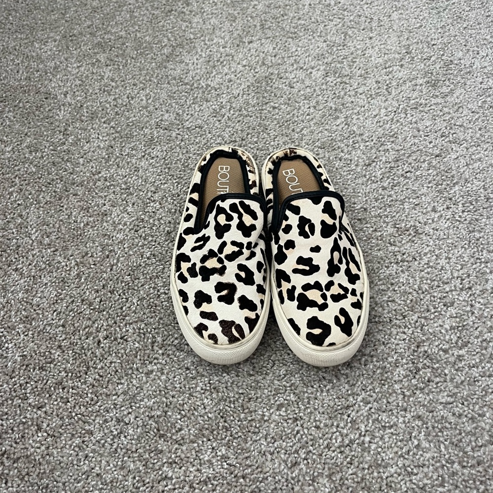 Corkys Abbott Mule Sneakers Snow Leopard Print Calf Hair
